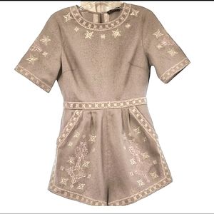 SHEIN Gray Enbroiderd Romper